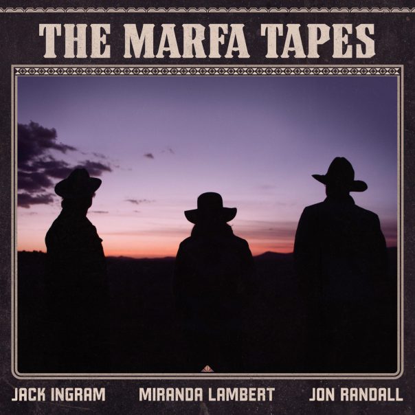 album cover for "The Marfa Tapes" with silhouettes of the three artists